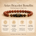 Aries (मेष राशि) Zodiac Red Jasper & Tiger's Eye Bracelet