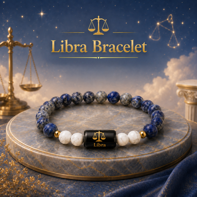 Libra (तुला राशि) Zodiac Lapis Lazuli & Howlite Bracelet