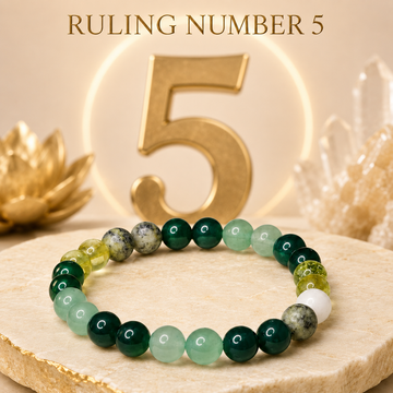 Ruling Number 5 | Crystal Bracelet | Numerology Bracelet - 8mm - 1
