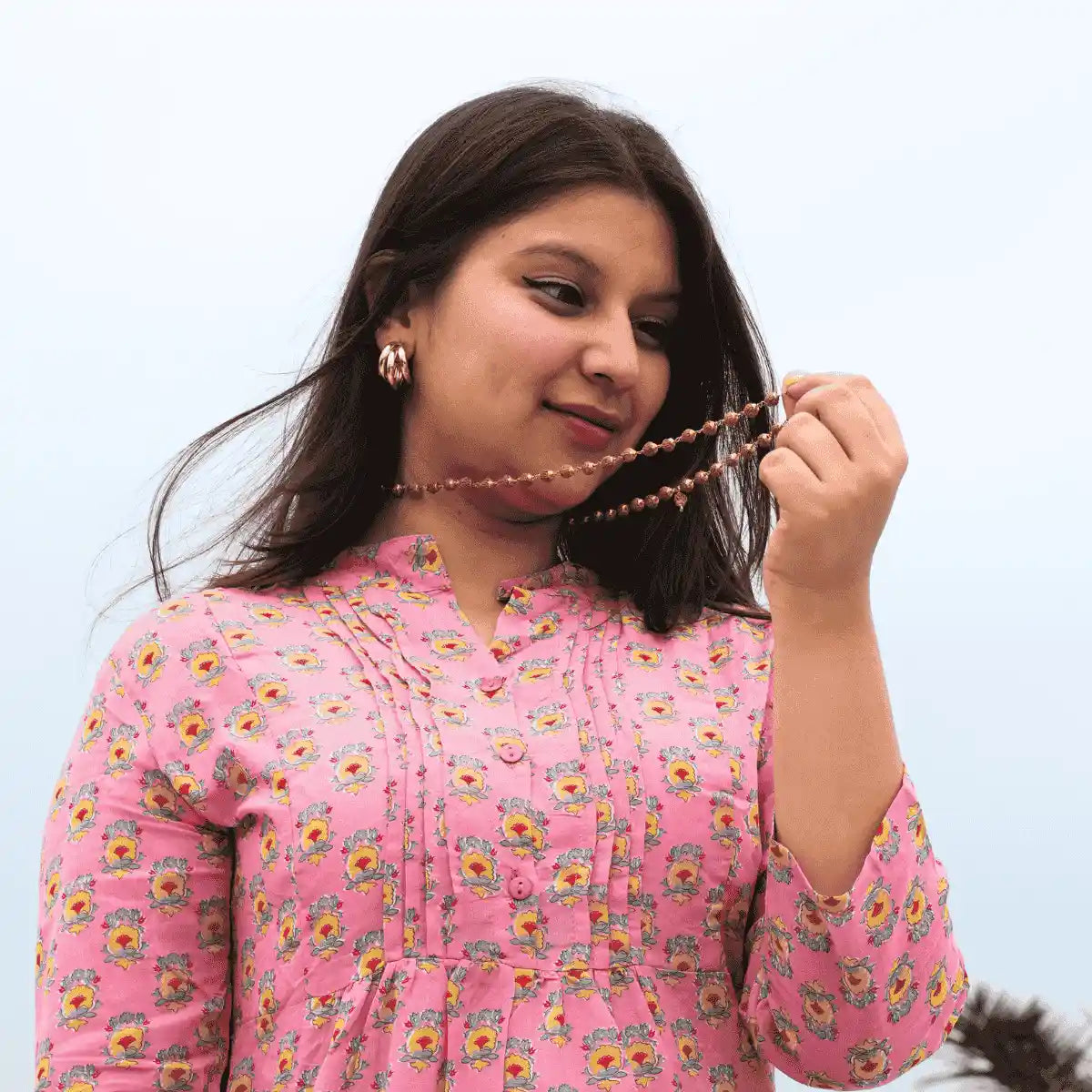 Gold Plated 5 Mukhi Rudraksha Mala