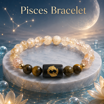 Pisces (मीन राशि) Zodiac Tiger Eye & Citrine Bracelet