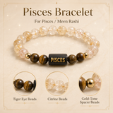 Pisces (मीन राशि) Zodiac Tiger Eye & Citrine Bracelet