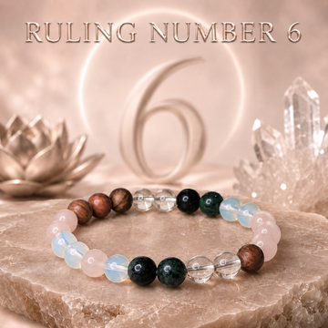 Ruling Number 6 | Crystal Bracelet | Numerology Bracelet - 8mm - 1