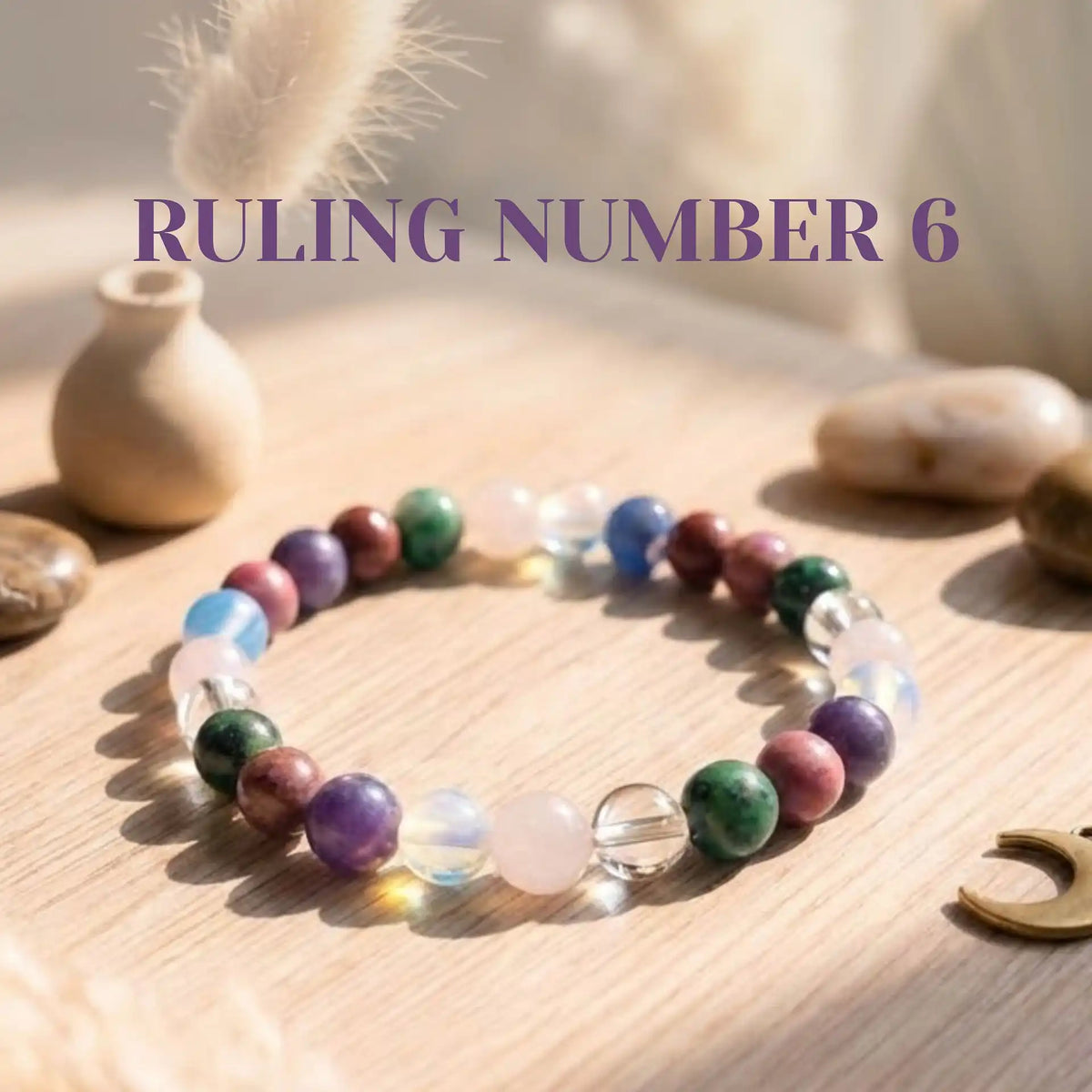 Ruling Number 6 | Crystal Bracelet | Numerology Bracelet - 8mm