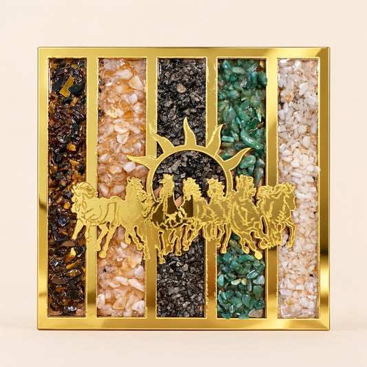 7 Horse Crystal Frame