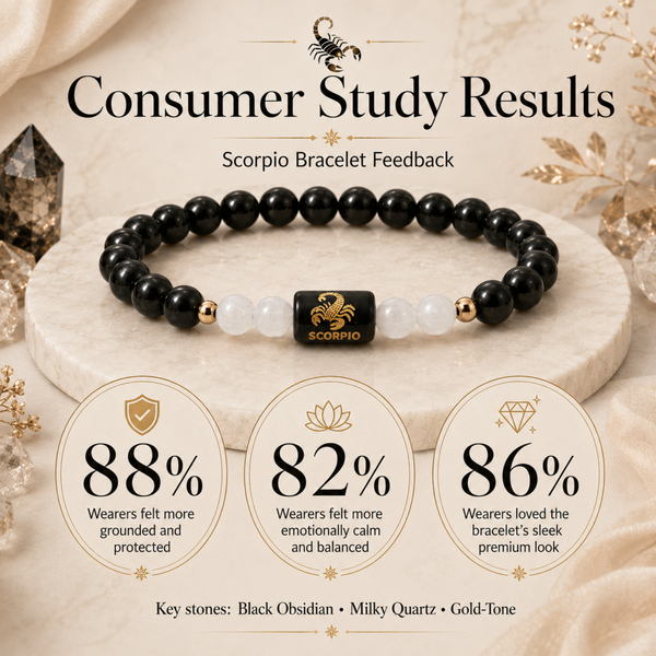 Scorpio (वृश्चिक राशि) Zodiac Black Obsidian & Milky Quartz Bracelet - 2
