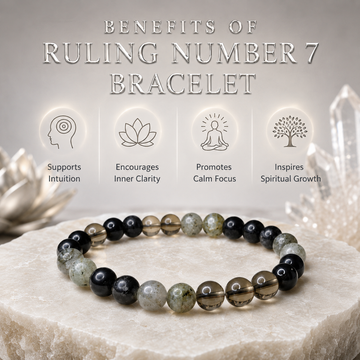Ruling Number 7 | Crystal Bracelet | Numerology Bracelet - 8mm - 4