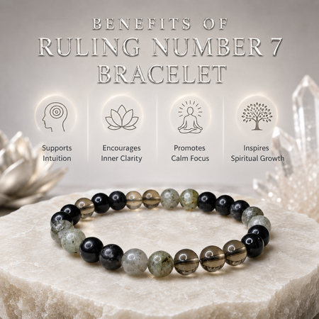 Ruling Number 7 | Crystal Bracelet | Numerology Bracelet - 8mm - 4