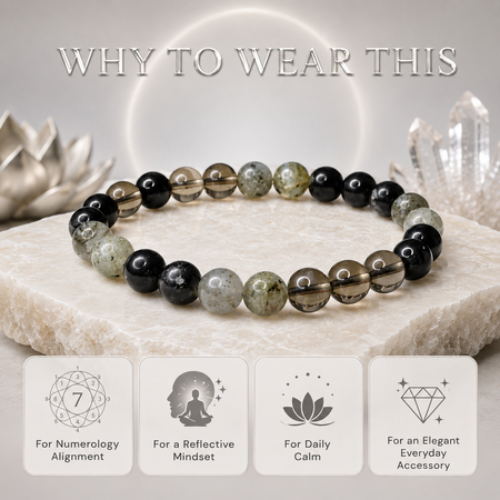 Ruling Number 7 | Crystal Bracelet | Numerology Bracelet - 8mm - 2