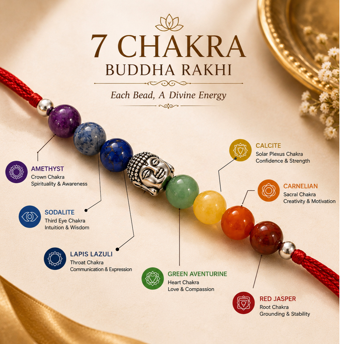 7 Chakra Buddha Rakhi