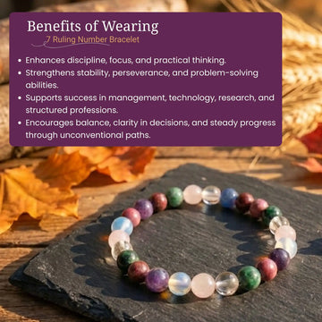 Ruling Number 7 | Crystal Bracelet | Numerology Bracelet - 8mm - 4
