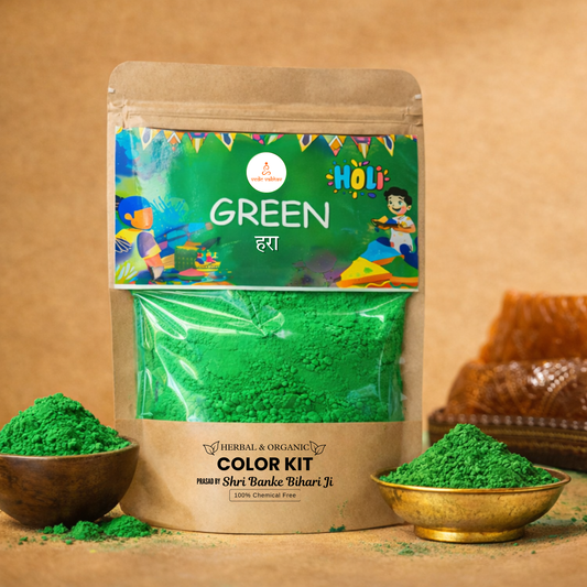 Organic Green Gulal – Divine Blessings of Shri Banke Bihari Ji (80 g)