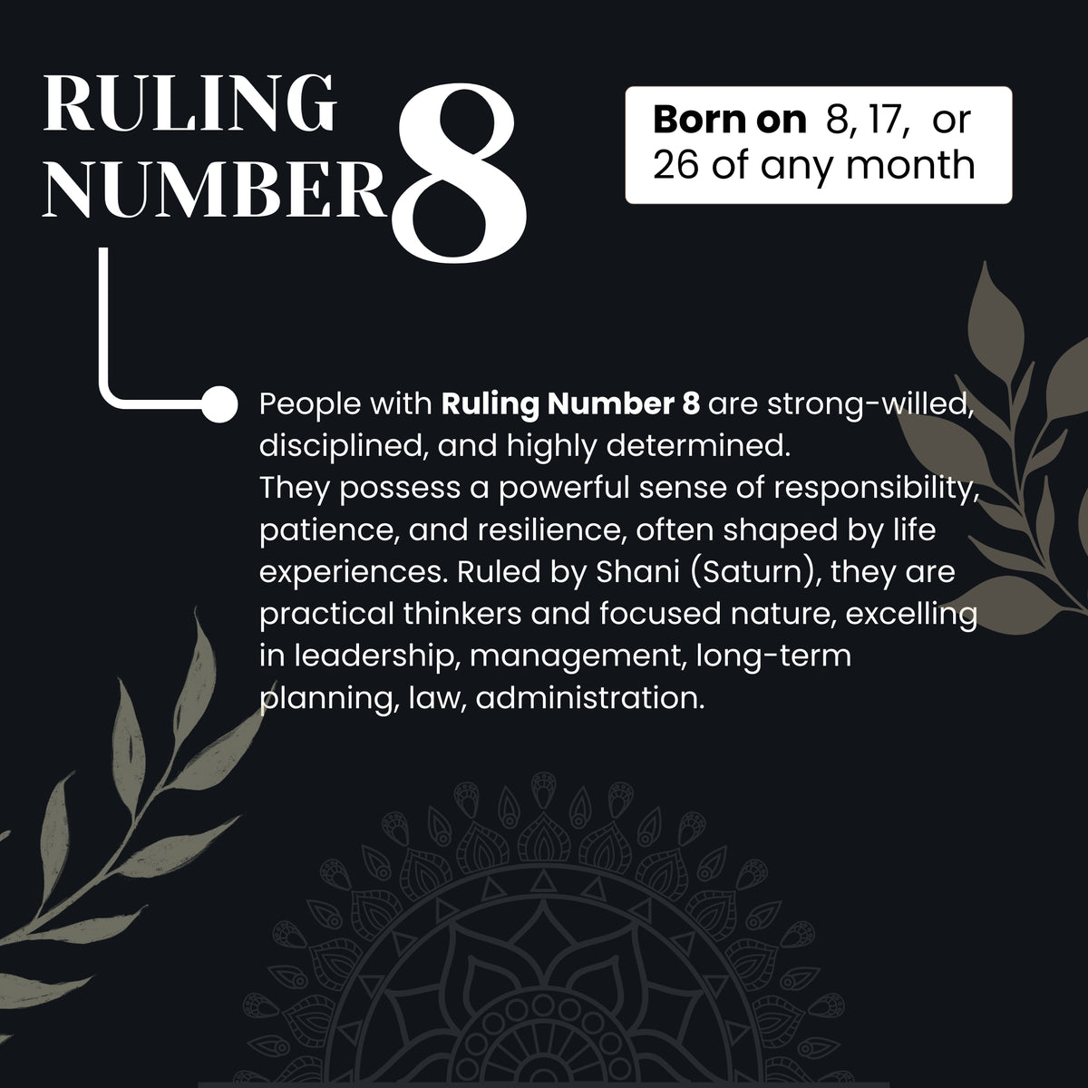 Ruling Number 8 | Crystal Bracelet | Numerology Bracelet - 8mm