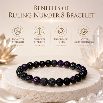 Ruling Number 8 | Crystal Bracelet | Numerology Bracelet - 8mm - 4