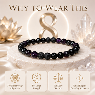 Ruling Number 8 | Crystal Bracelet | Numerology Bracelet - 8mm - 1