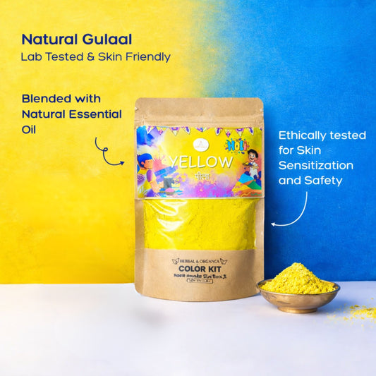 Organic yellow Gulal – Divine Blessings of Shri Banke Bihari Ji