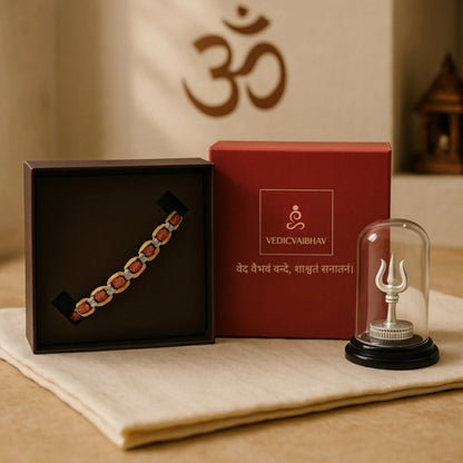 999  Silver Mahadev  Trishul  + Rudraksha Bracelet Combo