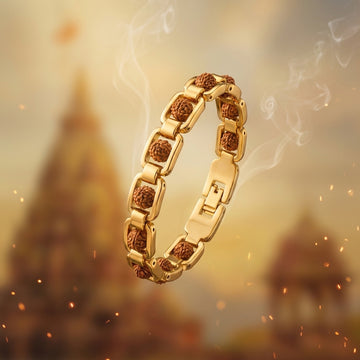 Gold-Plated Rudraksha Bracelet - 1