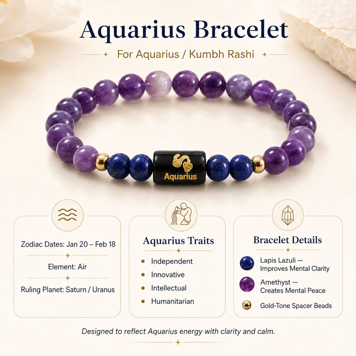 Aquarius Bracelet (Kumbh Rashi Bracelet)