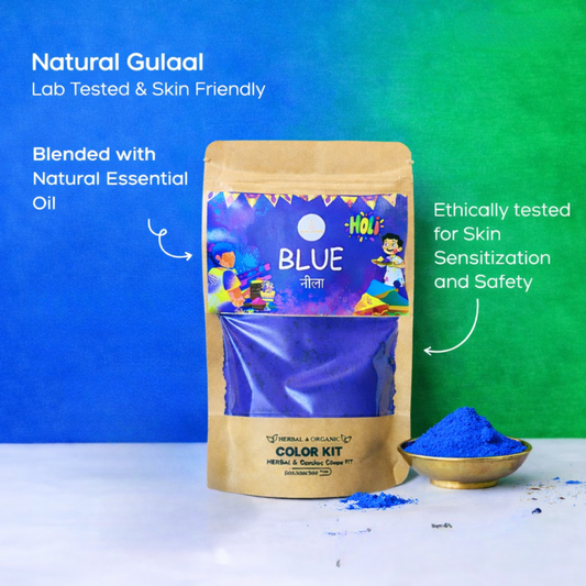 Organic Blue Gulal – Divine Blessings of Shri Banke Bihari Ji (80 g)