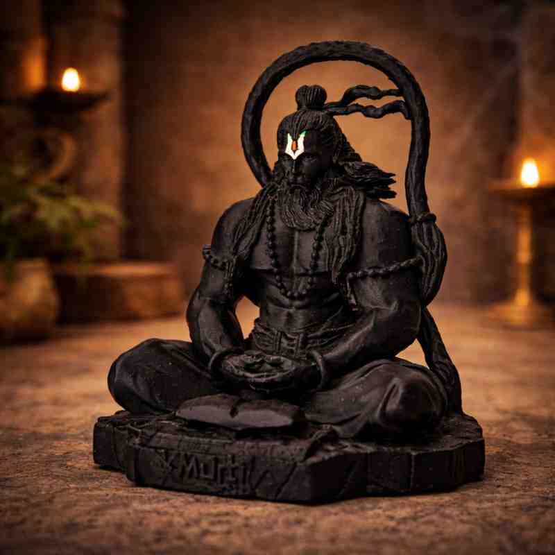 Black Hanuman Idol (Size: Approx. 11 cm)