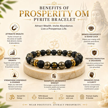 Om Pyrite Lava Bracelet - 5