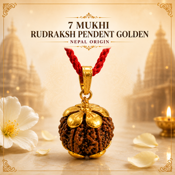 7 Mukhi Rudraksha Pendent Golden - 1