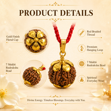 7 Mukhi Rudraksha Pendent Golden - 2