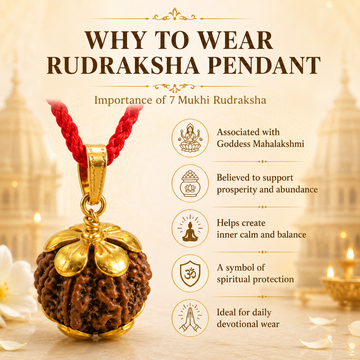 7 Mukhi Rudraksha Pendent Golden - 4