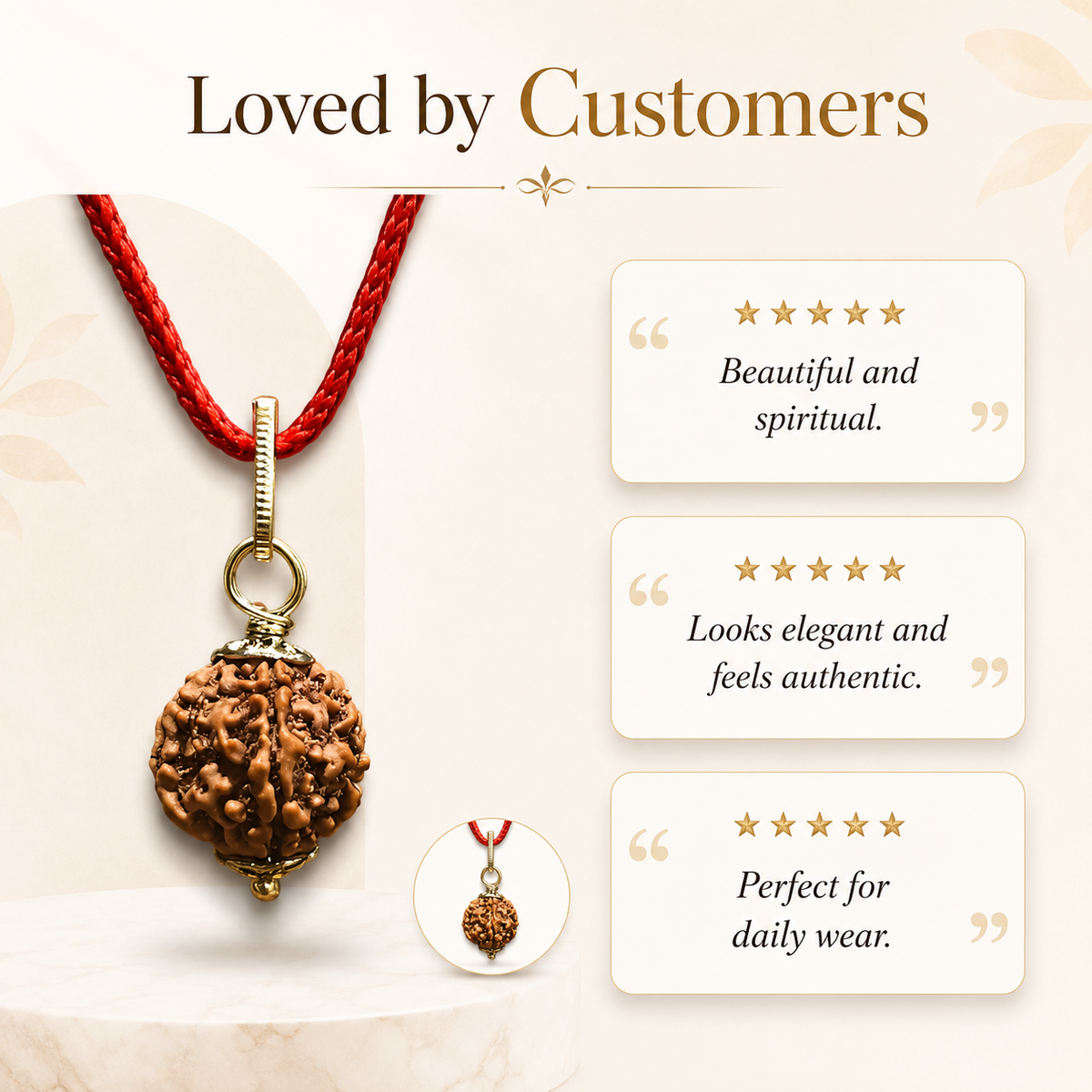5 Mukhi Rudraksha pendent