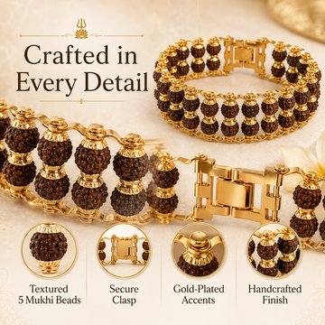 5 Mukhi Double layer with Single layer Rudraksha bracelet combo - 2