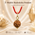 5 Mukhi Rudraksha Pendent with Double layer Bracelet