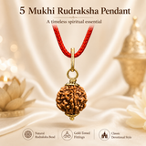5 Mukhi Rudraksha Pendent with Double layer Bracelet