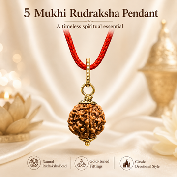 5 Mukhi Rudraksha Pendent with Double layer Bracelet - 2