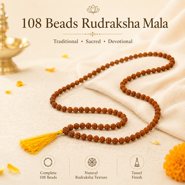 108 Beads Rudraksha Mala with Double Layer Bracelet combo - 3