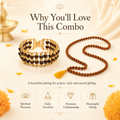 108 Beads Rudraksha Mala with Double Layer Bracelet combo