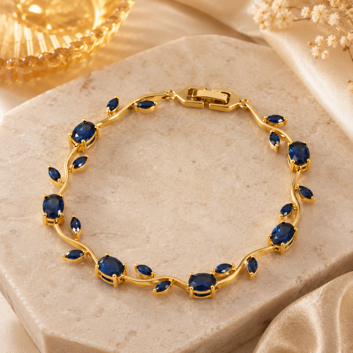 Blue tulip (Golden) Bracelet
