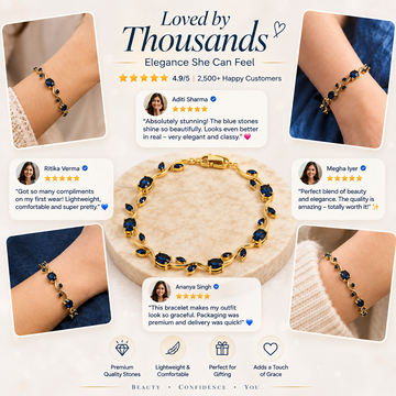 Blue tulip (Golden) Bracelet - 4