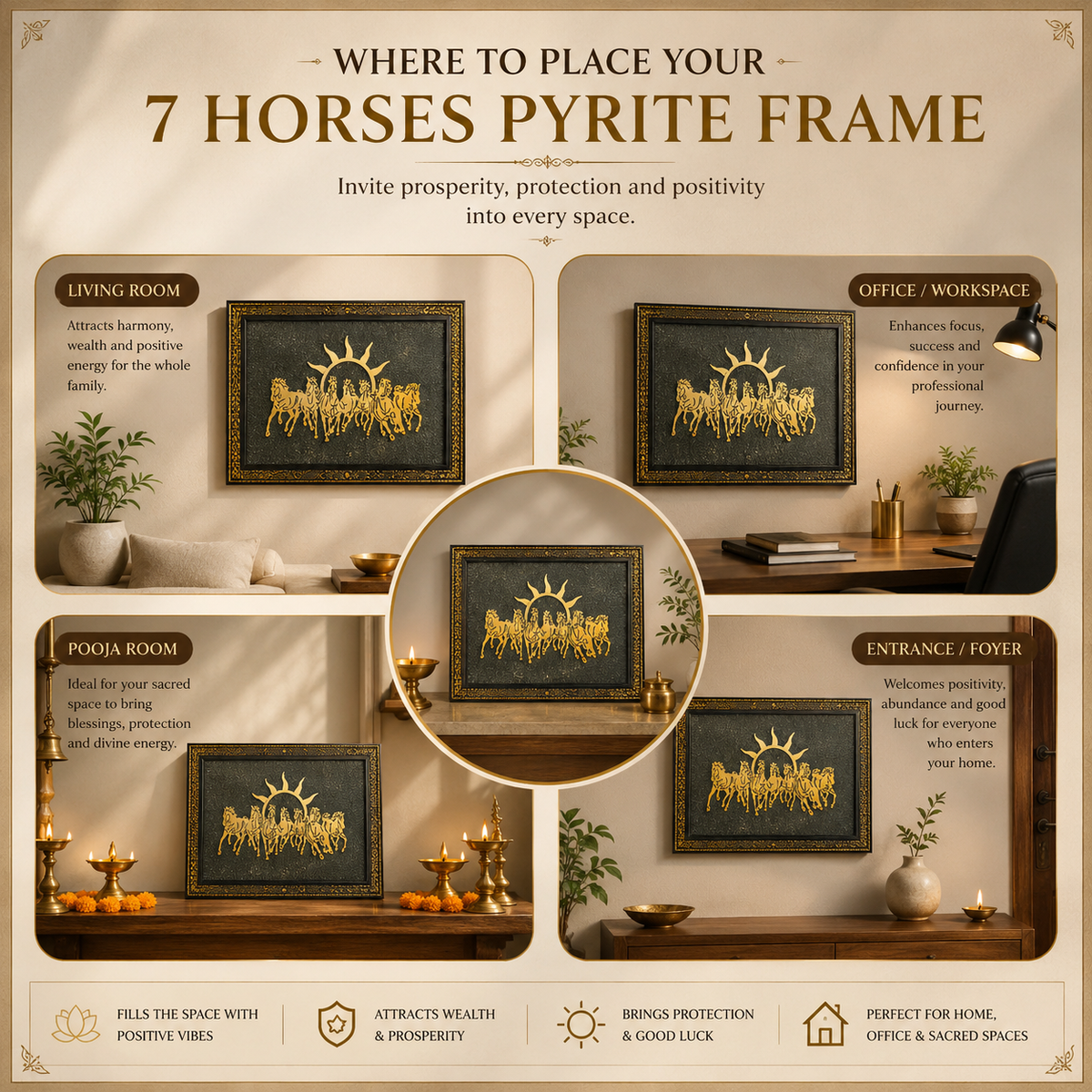 7 Horses Pyrite Frame