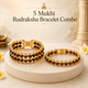 5 Mukhi Double layer with Single layer Rudraksha bracelet combo