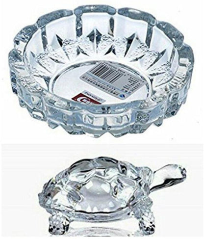 Crystal Tortoise With Plate (Size Approx 4.5 Inch)