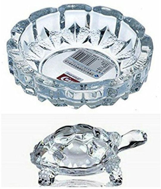 Crystal Tortoise With Plate (Size Approx 4.5 Inch)