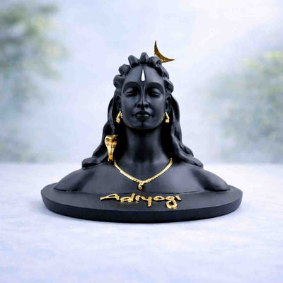 Dhyana Mudra Adiyogi Shiva Black Idol - 8 Inch