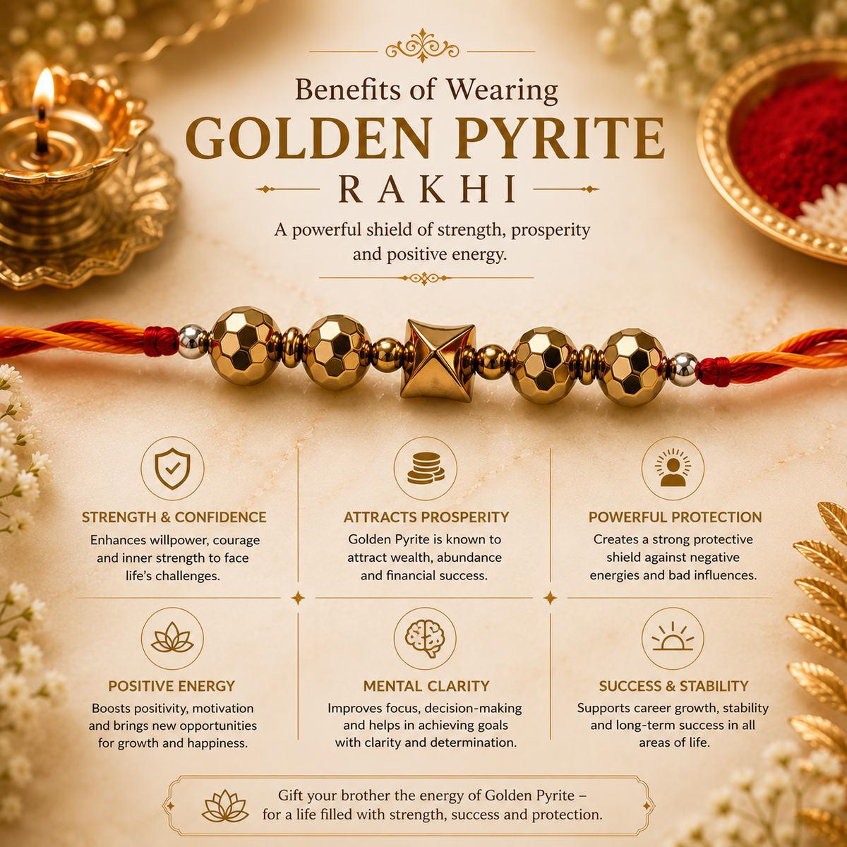 Golden Pyrite Rakhi