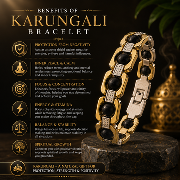 Gold-Silver Karungali Bracelet - 4