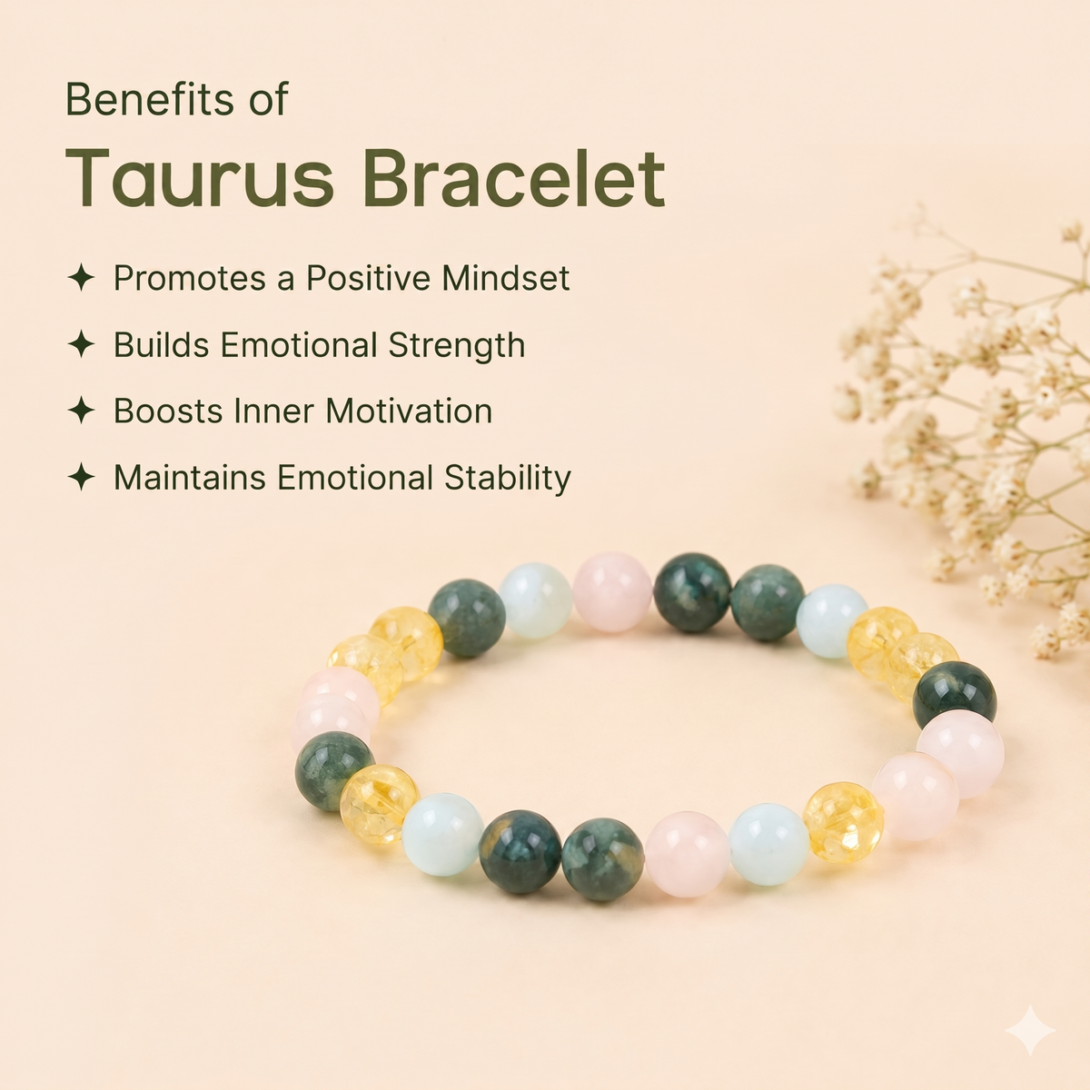 Taurus Natural Multi Stone Bracelet