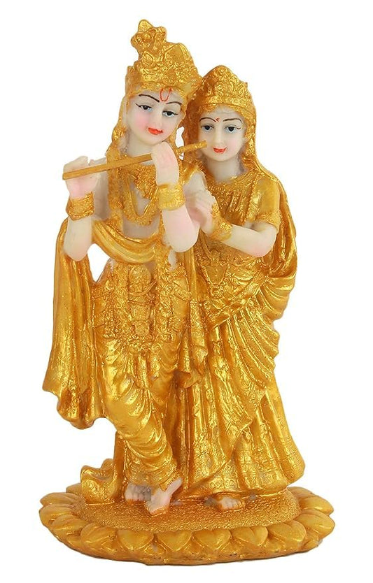 Golden Radha Krishna Size Approx 19 Cm