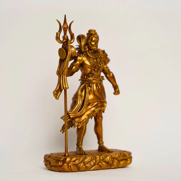 Golden Standing Shiv Idol (Size Approx 11 Inches)