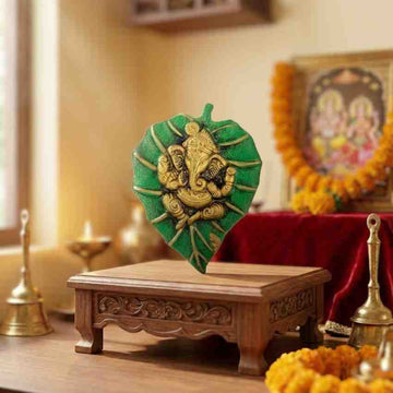 Green Metal Patta Ganesh Hanging - 2