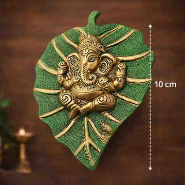 Green Metal Patta Ganesh Hanging - 3